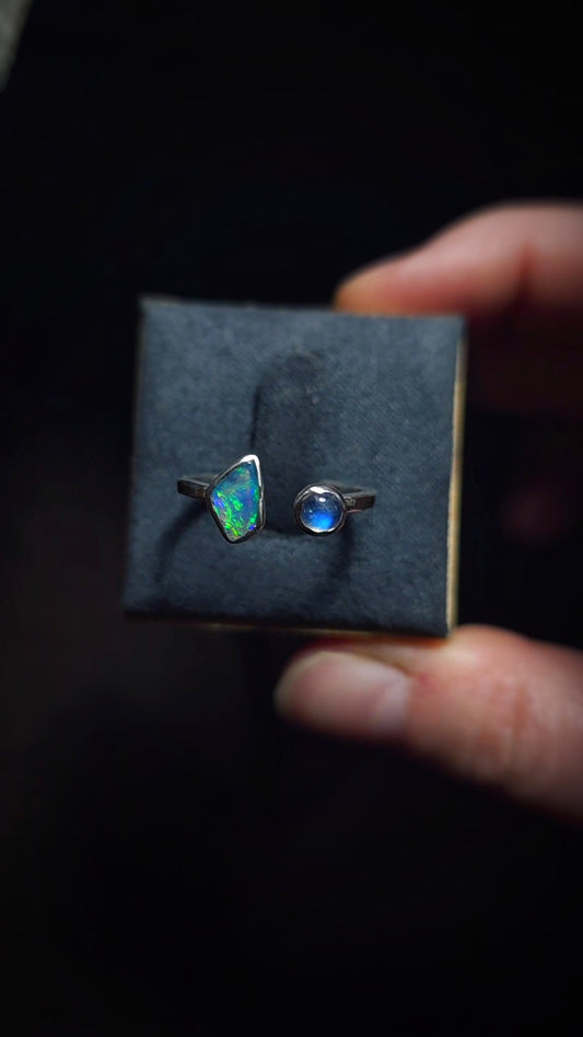 ANILLO Ópalo & Piedra Luna
